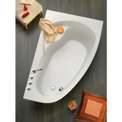 BAUHAUS Ottofond Eckbadewanne Mauritius A Rechtsseitig, 175 X 110 Cm, Sanitäracryl, Weiß