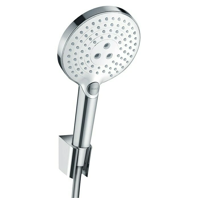 BAUHAUS Hansgrohe Brause-Set Raindance Select S 120 Anzahl Strahlarten: 3, Chrom/Weiß, Länge Brauseschlauch: 160 Cm, Durchflussmenge: 15 L/min