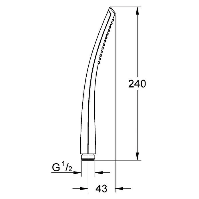 BAUHAUS Grohe Handbrause Veris Stick Anzahl Funktionen: 1, 17 L/min Bei 3 Bar, Chrom – Bild 2