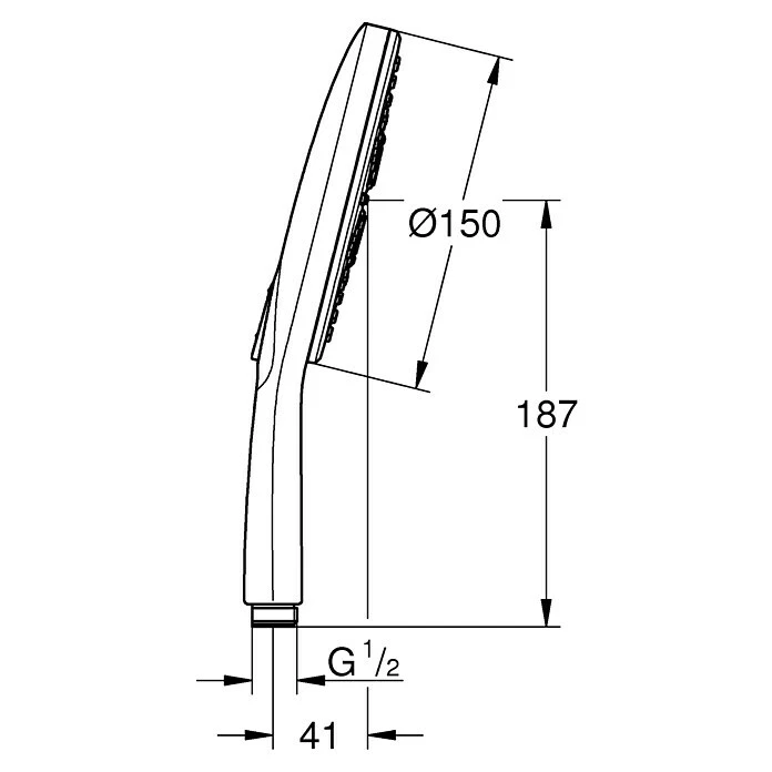 BAUHAUS Grohe Handbrause Vitalio SmartActive 150 Anzahl Funktionen: 3, Chrom, Rund – Bild 6