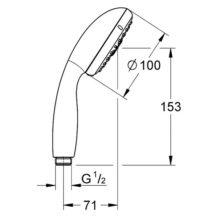 BAUHAUS Grohe Tempesta 100 Handbrause Anzahl Funktionen: 4, 9,5 L/min Bei 3 Bar, Chrom – Bild 2