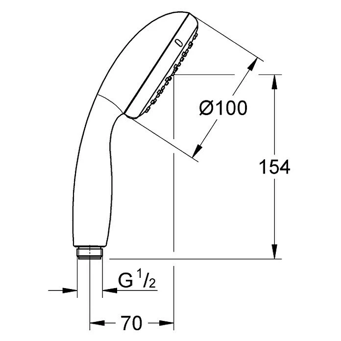 BAUHAUS Grohe Tempesta 100 Handbrause Anzahl Funktionen: 2, 5,7 L/min Bei 3 Bar, Chrom – Bild 2
