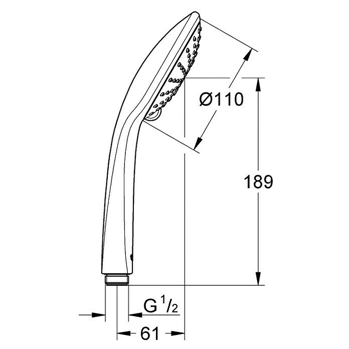 BAUHAUS Grohe Euphoria 110 Handbrause Anzahl Funktionen: 2, 13,5 L/min Bei 3 Bar, Chrom – Bild 2