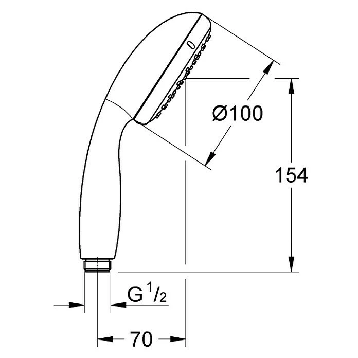 BAUHAUS Grohe Tempesta 100 Handbrause Anzahl Funktionen: 1, 9,5 L/min Bei 3 Bar, Chrom – Bild 2