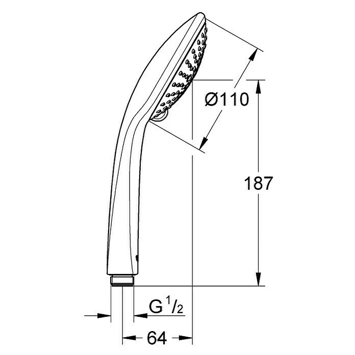 BAUHAUS Grohe Euphoria 110 Handbrause Anzahl Funktionen: 3, Chrom – Bild 2