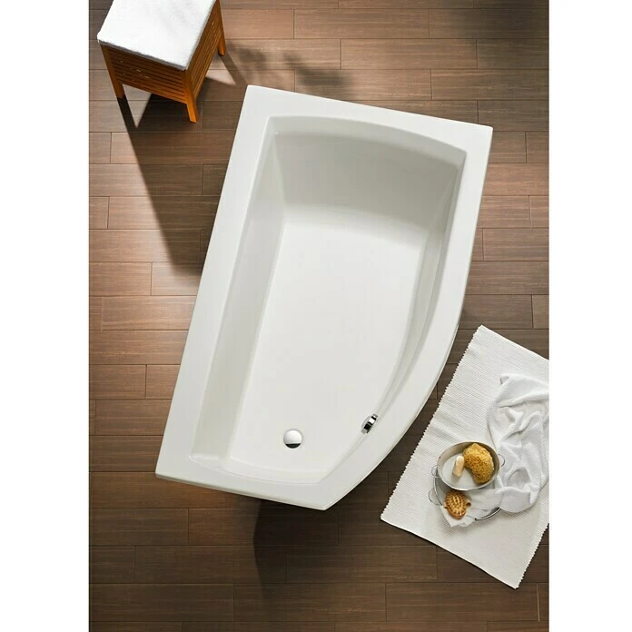 BAUHAUS Ottofond Badewanne Juno A Rechtsseitig, 160 X 98/63 X 45 Cm, Sanitäracryl, Weiß