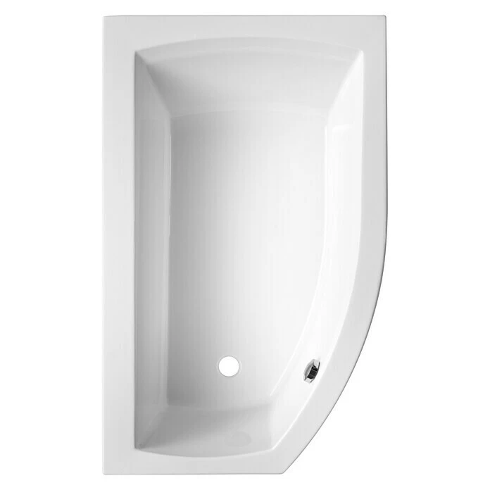 BAUHAUS Ottofond Badewanne Juno A Rechtsseitig, 160 X 98/63 X 45 Cm, Sanitäracryl, Weiß – Bild 2