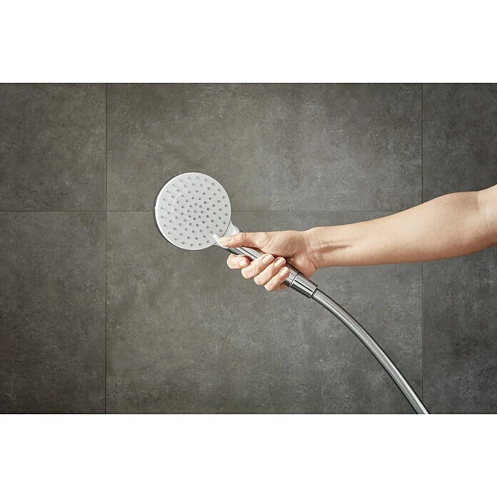 BAUHAUS Hansgrohe Crometta Handbrause Vario Anzahl Funktionen: 2, Durchmesser: 10 Cm, Weiß/Chrom – Bild 5