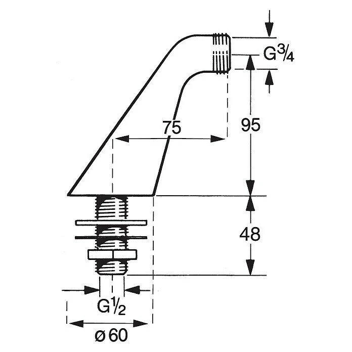 BAUHAUS Hansa Standanschluss ½″, Geeignet Für: Bade- & Brausearmaturen – Bild 2