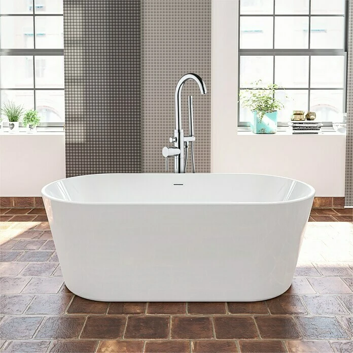 BAUHAUS Camargue Freistehende Badewanne Torino L X B: 170 X 80 Cm, 268 L, Sanitäracryl, Weiß – Bild 3