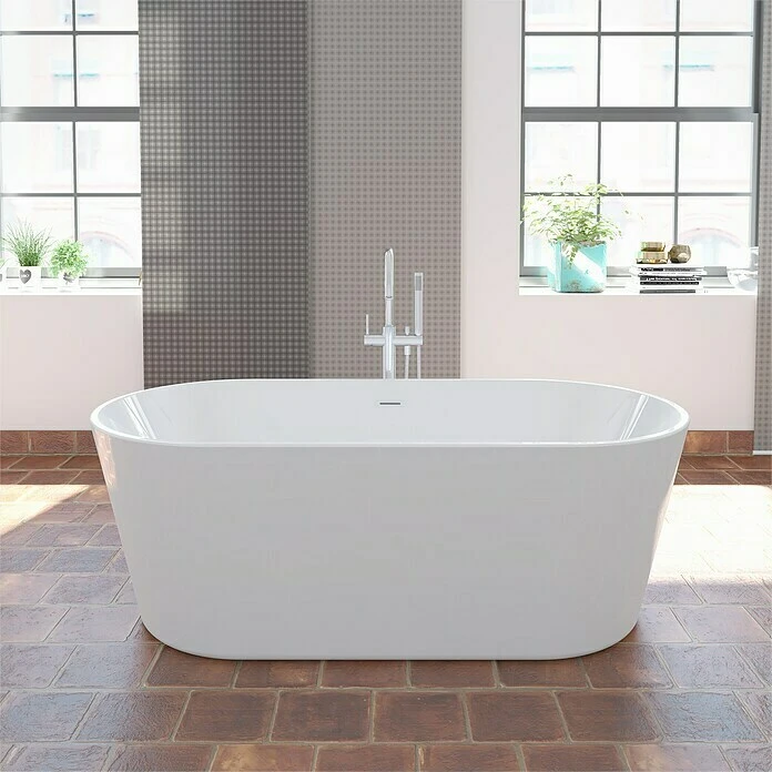 BAUHAUS Camargue Freistehende Badewanne Torino L X B: 170 X 80 Cm, 268 L, Sanitäracryl, Weiß – Bild 5