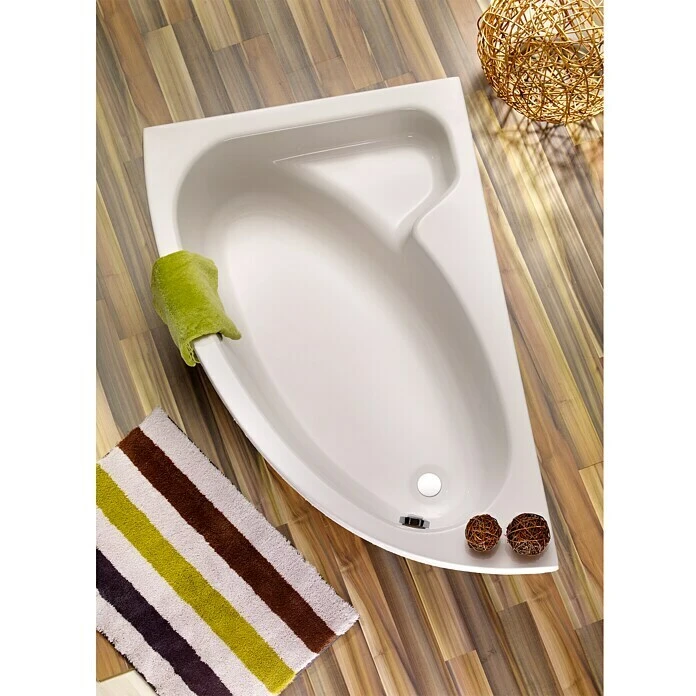 BAUHAUS Ottofond Badewanne Sansibar B Linksseitig, 150 X 97 Cm, Sanitäracryl, Weiß