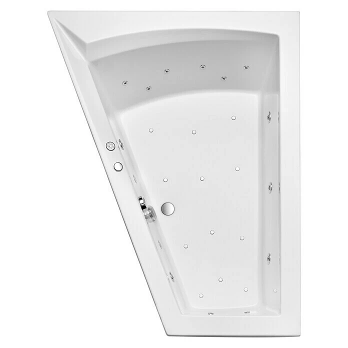 BAUHAUS Ottofond Whirlpool Cebu 2 B Linksseitig, 175 X 135/70 Cm, Sanitäracryl, Weiß