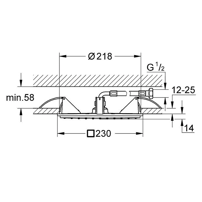 BAUHAUS Grohe Rainshower Allure 230 Deckenbrause 23 X 23 Cm, Chrom, Quadratisch – Bild 2
