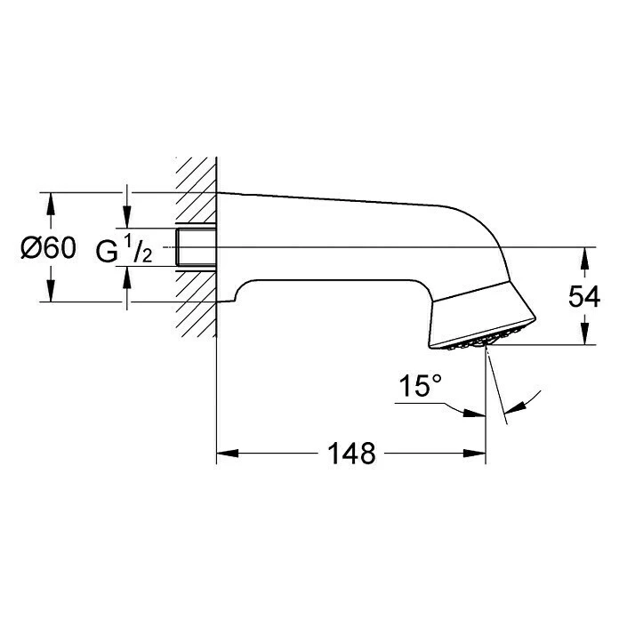 BAUHAUS Grohe Kopfbrause Relexa Plus Anzahl Funktionen: 1, 12 L/min Bei 3 Bar, Chrom – Bild 2