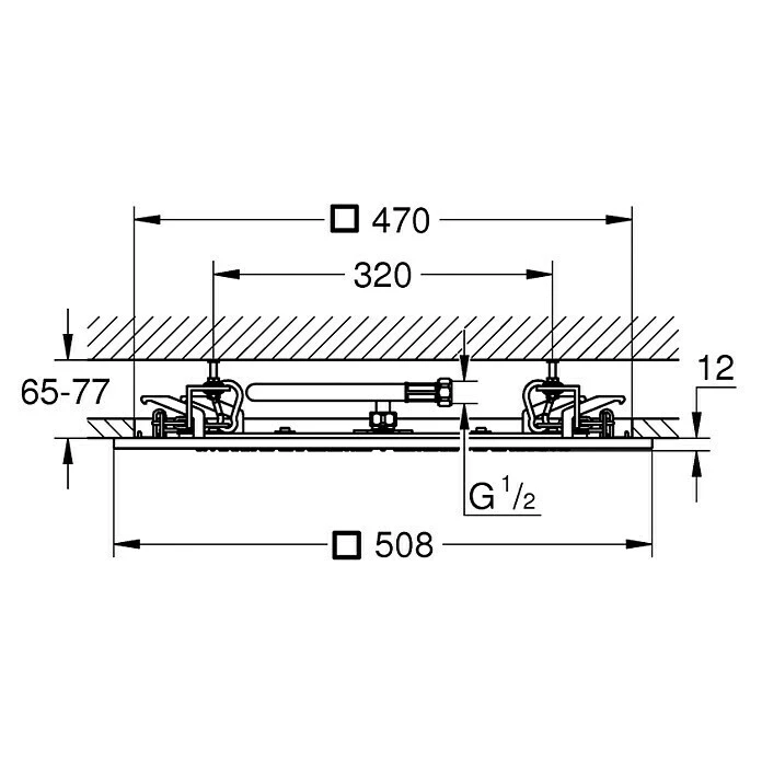 BAUHAUS Grohe Kopfbrause Rainshower F-Series 20 L X B: 50,8 X 50,8 Cm, 20 L/min Bei 3 Bar, Anzahl Funktionen: 1, Chrom – Bild 2
