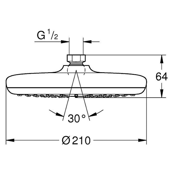 BAUHAUS Grohe Tempesta 210 Kopfbrause Durchmesser: 21 Cm, 20 L/min Bei 3 Bar, Chrom – Bild 2