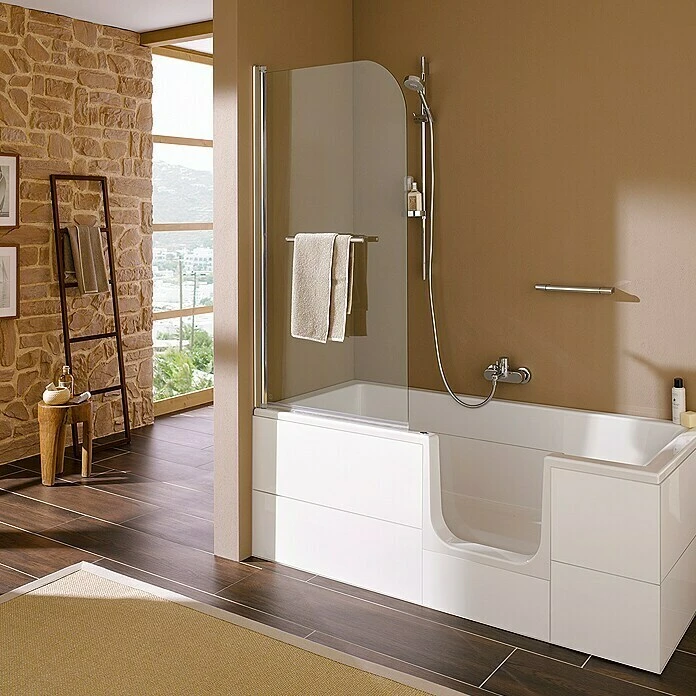 BAUHAUS Camargue Badewanne Open-The-Door Rechtsseitig, L X B: 180 X 80 Cm, Mit Glastür – Bild 2