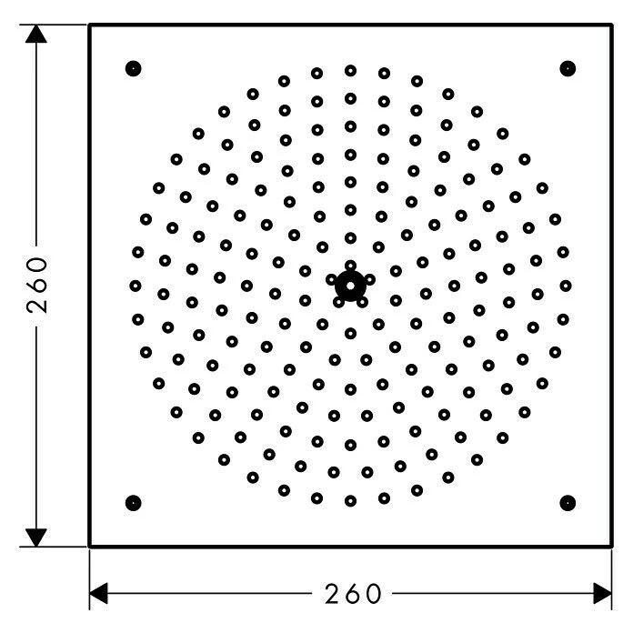 BAUHAUS Hansgrohe Kopfbrause Raindance 260 26 X 26 Cm, 15 L/min Bei 3 Bar, Anzahl Funktionen: 1, Chrom – Bild 2