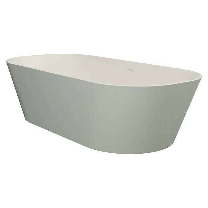 BAUHAUS Camargue Freistehende Badewanne Torino L X B: 170 X 80 Cm, 268 L, Sanitäracryl, Kieselgrau/Weiß – Bild 2