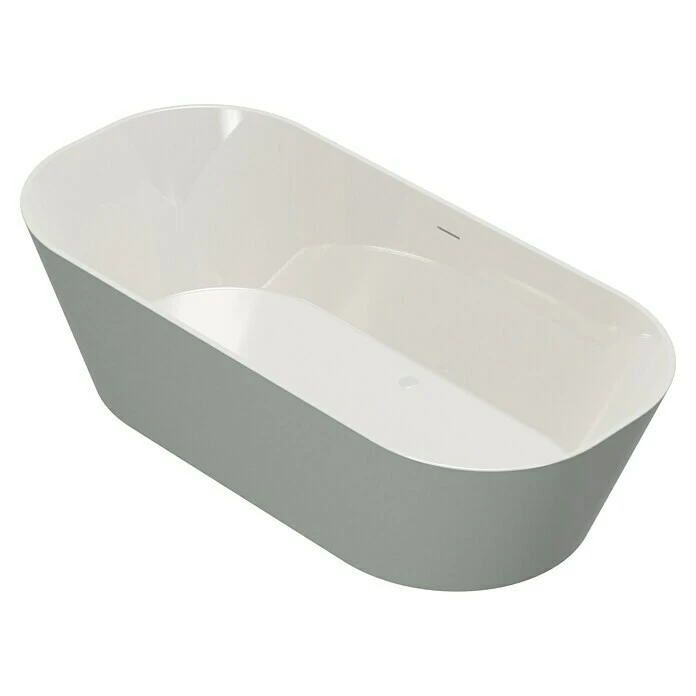 BAUHAUS Camargue Freistehende Badewanne Torino L X B: 170 X 80 Cm, 268 L, Sanitäracryl, Kieselgrau/Weiß – Bild 3