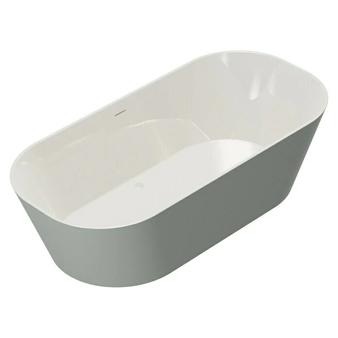 BAUHAUS Camargue Freistehende Badewanne Torino L X B: 170 X 80 Cm, 268 L, Sanitäracryl, Kieselgrau/Weiß – Bild 5
