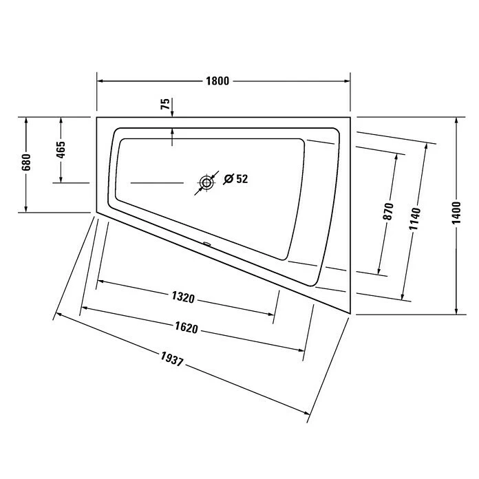 BAUHAUS Duravit Badewanne Paiova 180 X 140 Cm, Raumecke Rechts, Sanitäracryl, Weiß – Bild 3