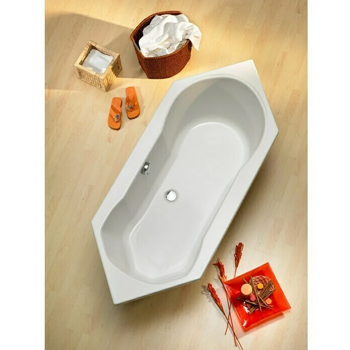 BAUHAUS Ottofond Badewanne Rochelle 190 X 80 Cm, Sanitäracryl, Weiß