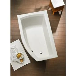 BAUHAUS Ottofond Badewanne Juno B Linksseitig, 160 X 98/63 X 45 Cm, Sanitäracryl, Weiß