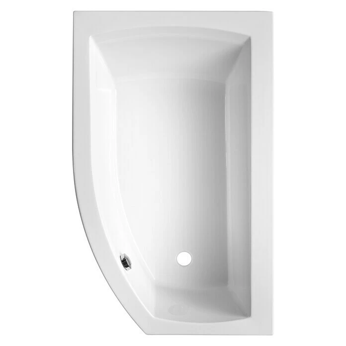 BAUHAUS Ottofond Badewanne Juno B Linksseitig, 160 X 98/63 X 45 Cm, Sanitäracryl, Weiß – Bild 2