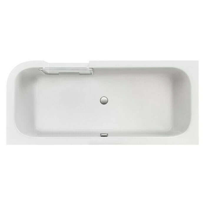 BAUHAUS Ottofond Badewanne Pueblo 180 X 80 Cm, Rechtsseitig, Mit Ab- & Überlaufgarnitur, Sanitäracryl, Weiß – Bild 2