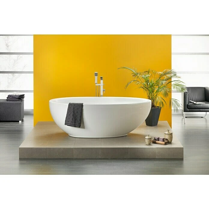 BAUHAUS Ottofond Freistehende Badewanne Crystal 185 X 95 Cm, Sanitäracryl, Weiß