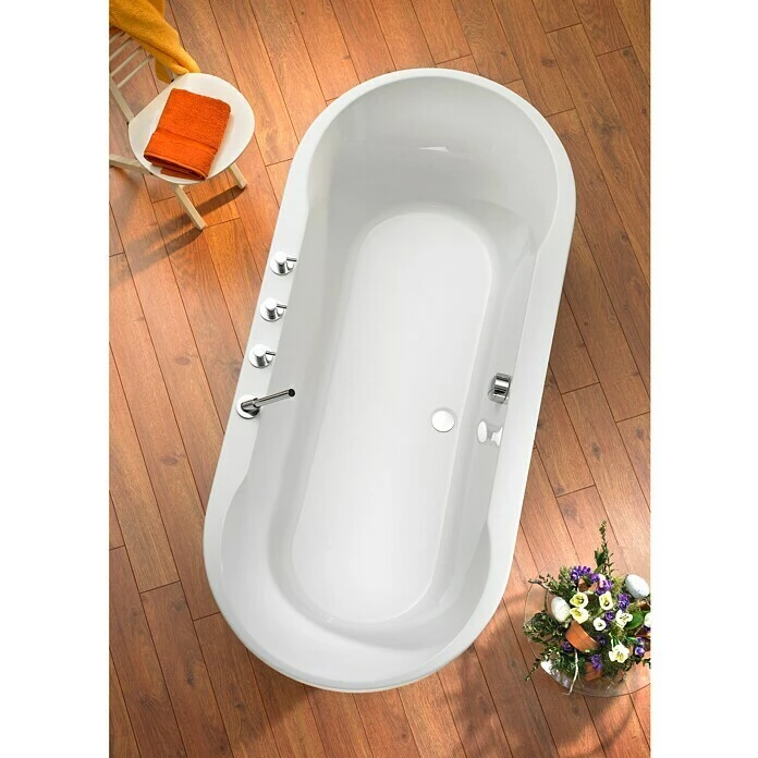 BAUHAUS Ottofond Badewanne Sonora 180 X 80 Cm, Sanitäracryl, Weiß