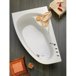 BAUHAUS Ottofond Eckbadewanne Mauritius B Linksseitig, 175 X 110 Cm, Sanitäracryl, Weiß