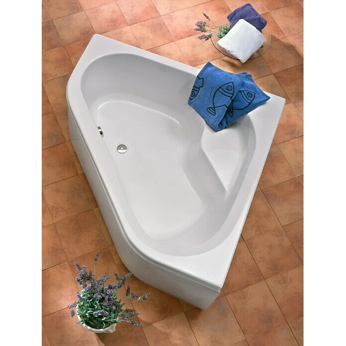 BAUHAUS Ottofond Eckbadewanne Tampa 135 X 135 Cm, Sanitäracryl, Weiß