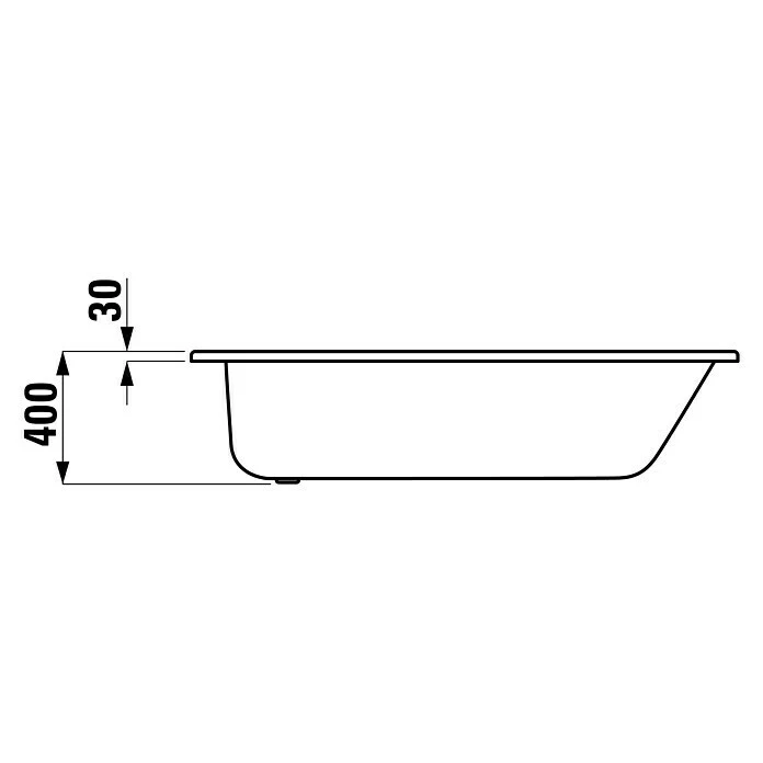 BAUHAUS Sanicomfort Stahl-Badewanne 170 X 70 Cm, Stahl-Email, Weiß – Bild 3