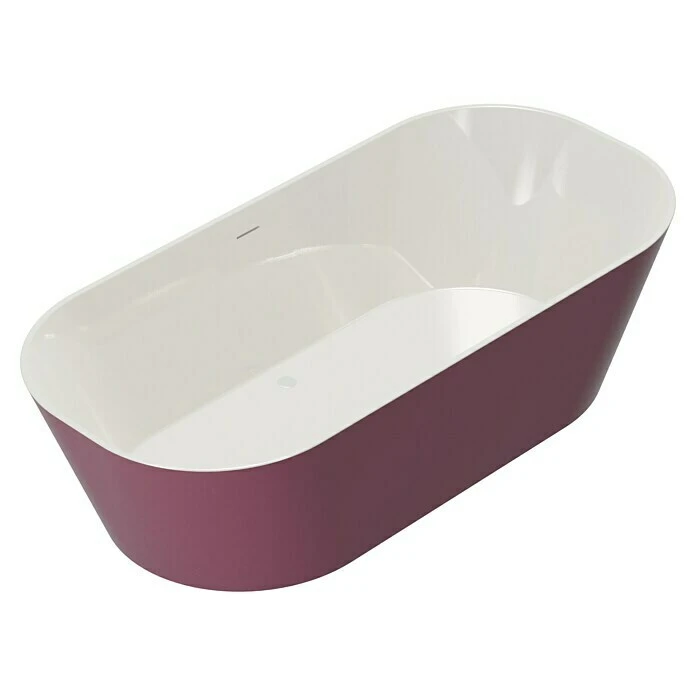 BAUHAUS Camargue Freistehende Badewanne Torino L X B: 170 X 80 Cm, 268 L, Sanitäracryl, Bordeaux/Weiß – Bild 3