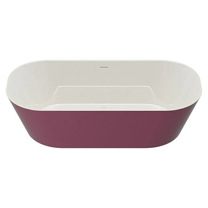 BAUHAUS Camargue Freistehende Badewanne Torino L X B: 170 X 80 Cm, 268 L, Sanitäracryl, Bordeaux/Weiß – Bild 5