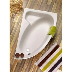 BAUHAUS Ottofond Badewanne Sansibar A Rechtsseitig, 150 X 97 Cm, Sanitäracryl, Weiß