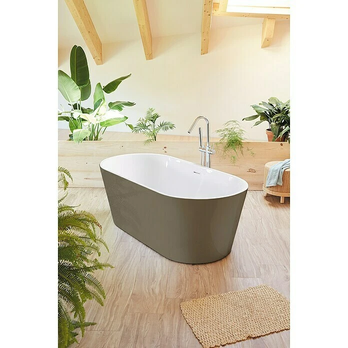 BAUHAUS Camargue Freistehende Badewanne Torino L X B: 170 X 80 Cm, 268 L, Sanitäracryl, Beige/Weiß