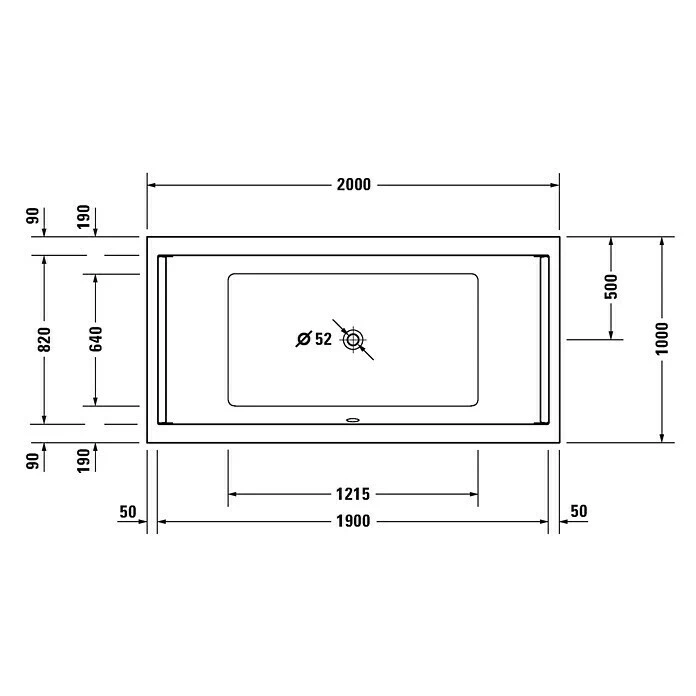 BAUHAUS Duravit Starck 1 Badewanne Typ 3 200 X 100 Cm, Sanitäracryl, Weiß – Bild 3