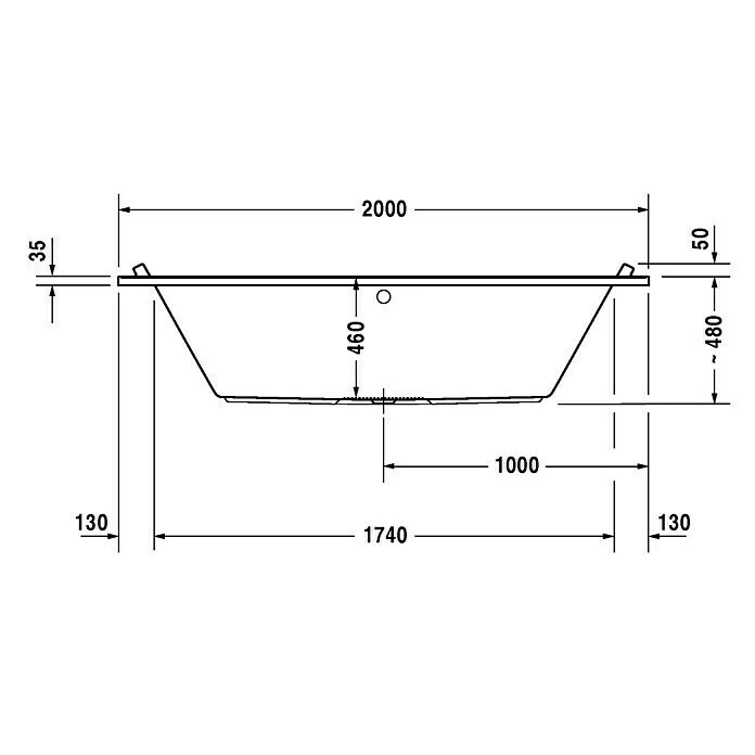 BAUHAUS Duravit Starck 1 Badewanne Typ 3 200 X 100 Cm, Sanitäracryl, Weiß – Bild 5