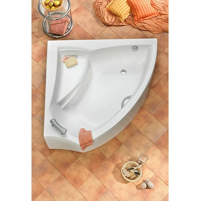 BAUHAUS Ottofond Eckbadewanne Santorin Linksseitig, 150 X 150 Cm, Sanitäracryl, Weiß