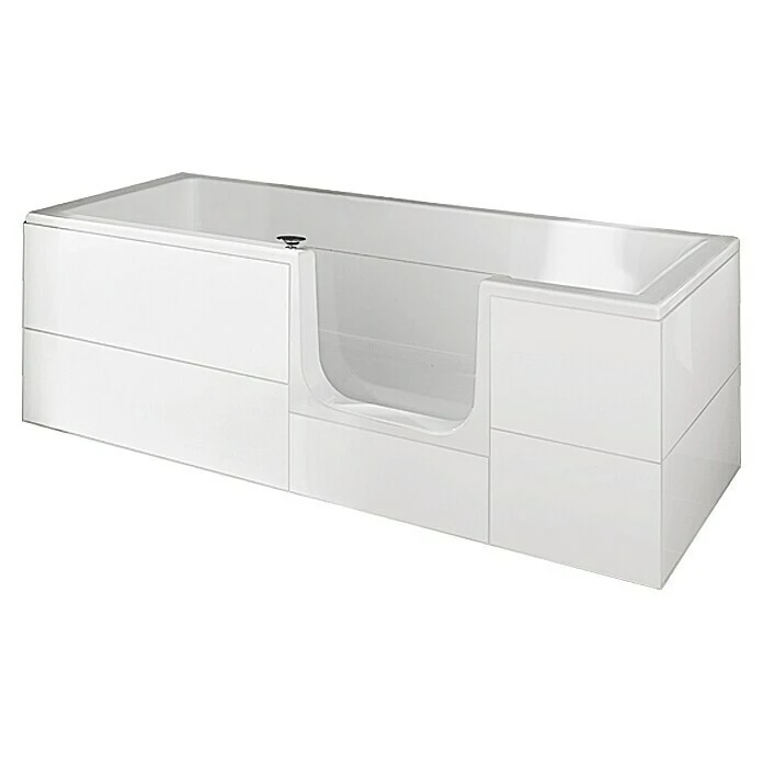 BAUHAUS Camargue Badewanne Open-The-Door Linksseitig, L X B: 180 X 80 Cm, Mit Glastür