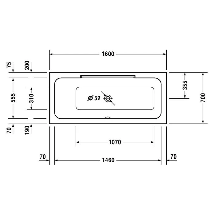 BAUHAUS Duravit DuraStyle Badewanne 160 X 70 Cm, Rückenschräge Links, Sanitäracryl, Weiß – Bild 3