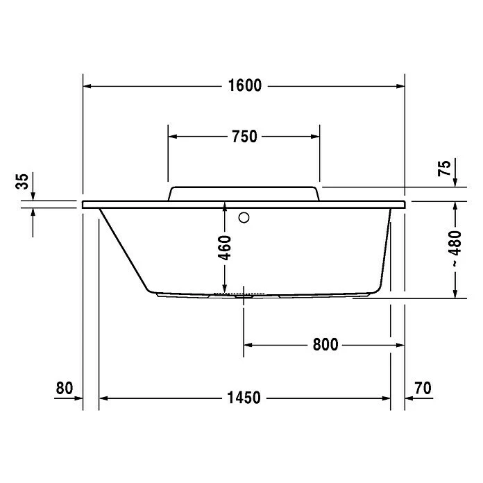 BAUHAUS Duravit DuraStyle Badewanne 160 X 70 Cm, Rückenschräge Links, Sanitäracryl, Weiß – Bild 5
