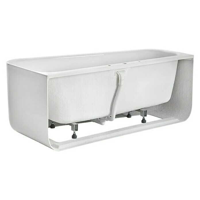 BAUHAUS Ottofond Badewanne Debby 155 X 75 Cm, Linksseitig, Mit Ab- & Überlaufgarnitur, Sanitäracryl, Weiß – Bild 2
