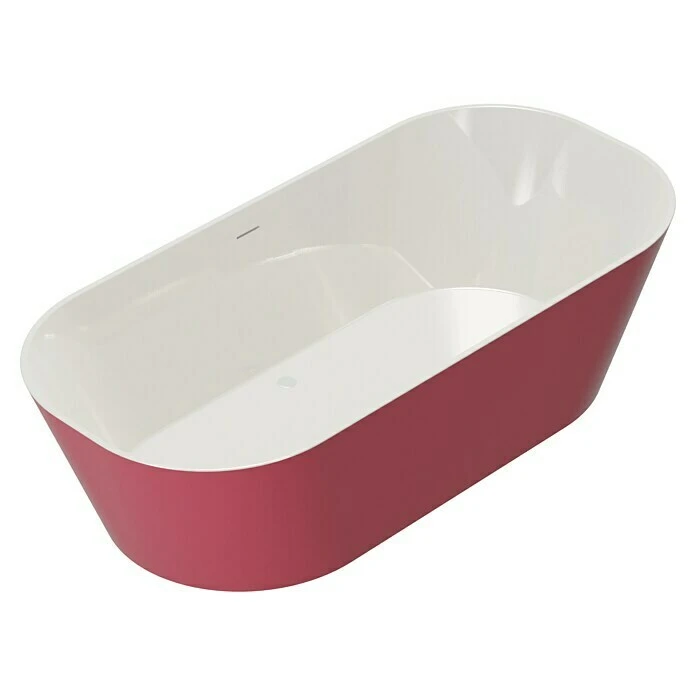 BAUHAUS Camargue Freistehende Badewanne Torino L X B: 170 X 80 Cm, 268 L, Sanitäracryl, Rot/Weiß – Bild 5