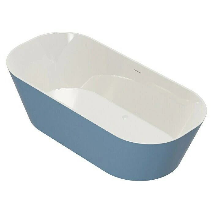 BAUHAUS Camargue Freistehende Badewanne Torino L X B: 170 X 80 Cm, 268 L, Sanitäracryl, Blau/Weiß – Bild 3