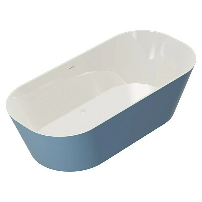 BAUHAUS Camargue Freistehende Badewanne Torino L X B: 170 X 80 Cm, 268 L, Sanitäracryl, Blau/Weiß – Bild 4